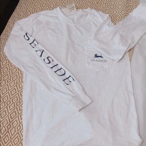 WHITE Seaside t- shirt where happiness begins!